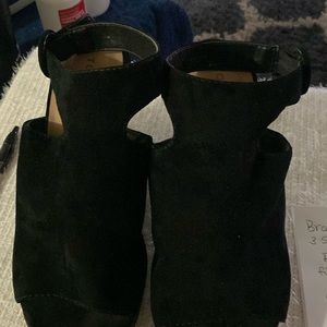 Torrid mules in black open toe size 11